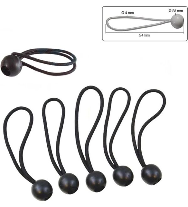 Kit de 12 tensores pulpos elasticos 24cm color negro